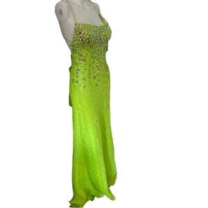 chinese dress ladies Light Green Off The Shoulder Prom Dresses 2024 Sequin Lining Pleated Bodice 24253 Custom Colors / US14 main image 1